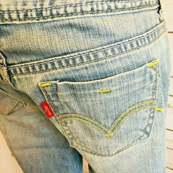 LEVI Women Marissa Boot Light Wash Cotton Denim Jeans Pants Size 30W X 28L - Picture 9 of 12